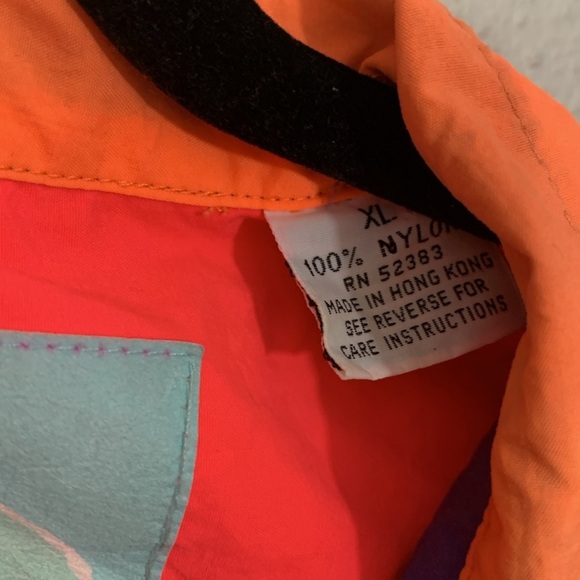 PCH 80’s Pacific Coast Highway Neon Color Block Half Zip Pull Over Windbreaker - Picture 3 of 14